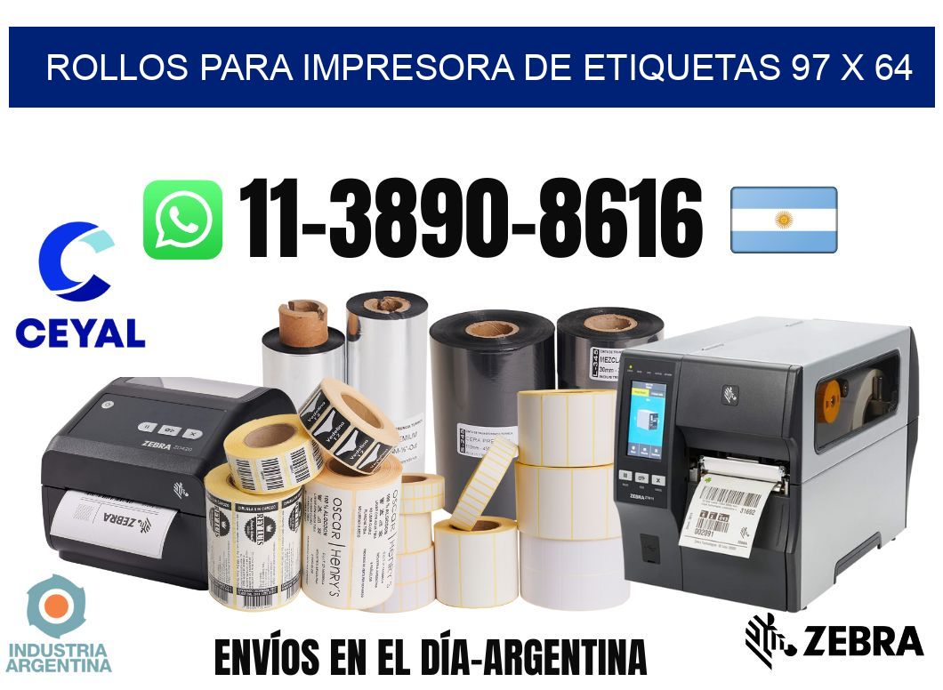rollos para impresora de etiquetas 97 x 64