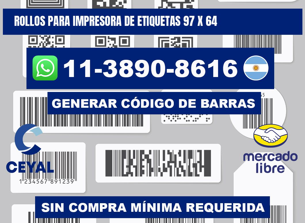 rollos para impresora de etiquetas 97 x 64