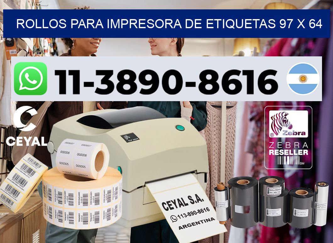 rollos para impresora de etiquetas 97 x 64