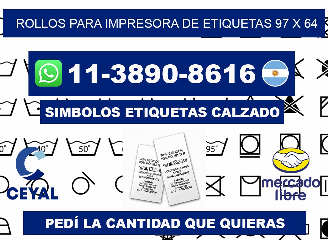 rollos para impresora de etiquetas 97 x 64