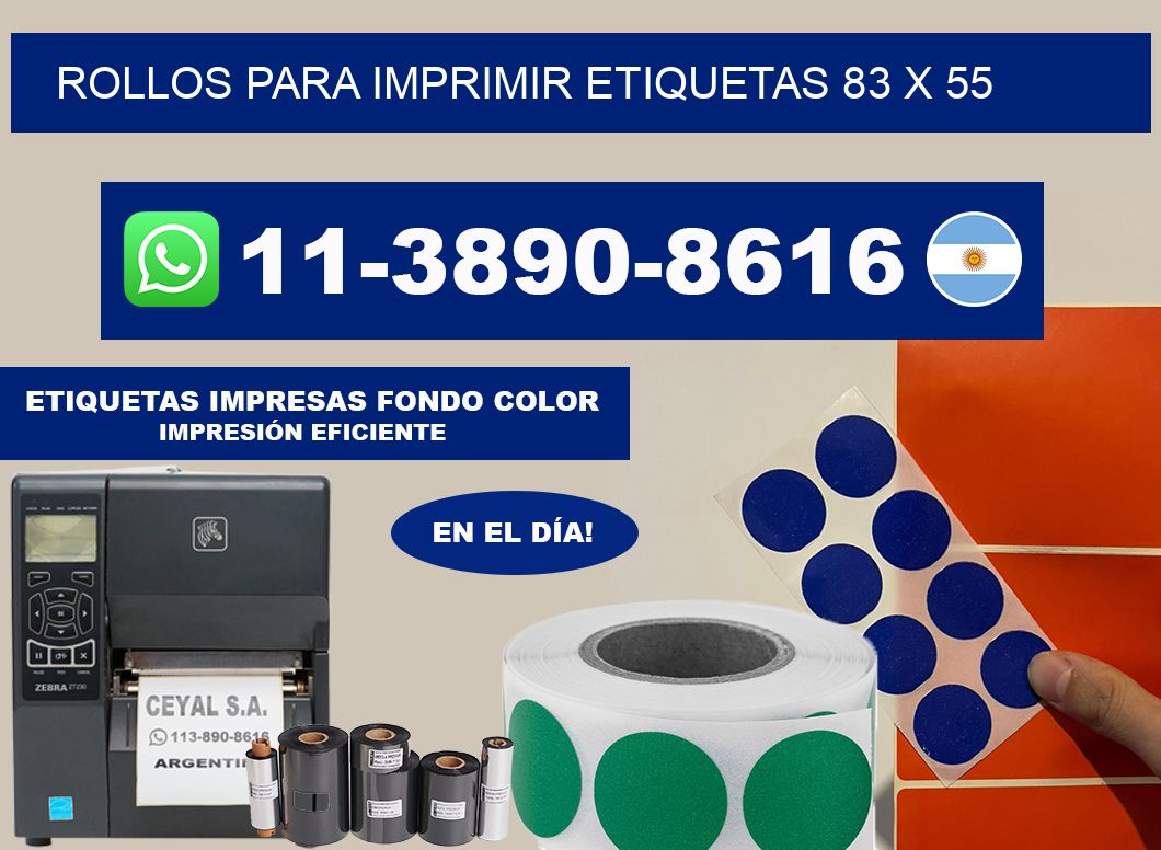 rollos para imprimir etiquetas 83 x 55
