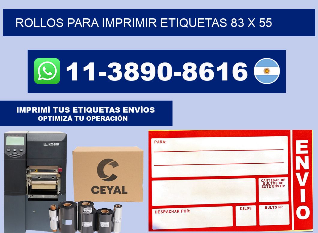 rollos para imprimir etiquetas 83 x 55