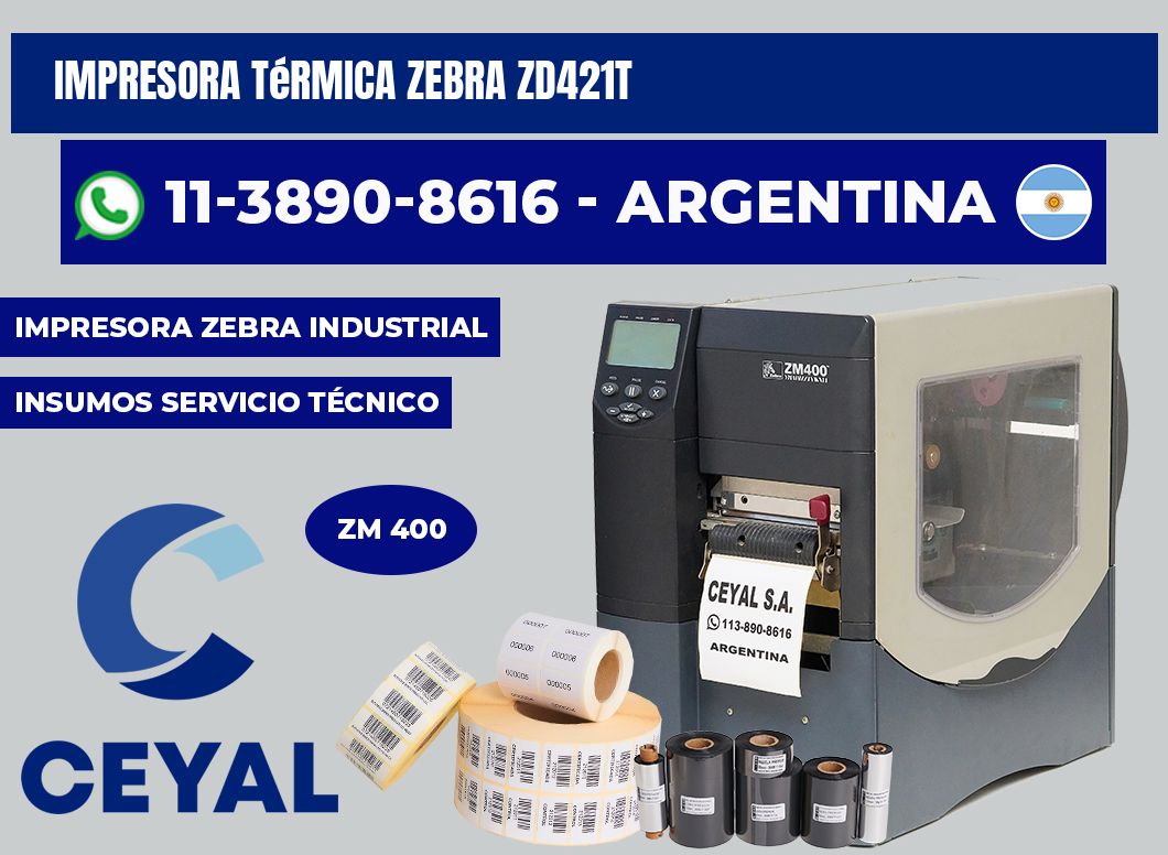 Impresora térmica Zebra ZD421T