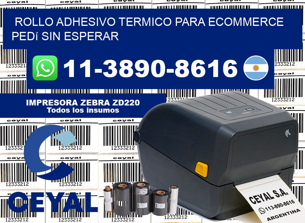 ROLLO ADHESIVO TERMICO PARA ECOMMERCE Pedí sin esperar