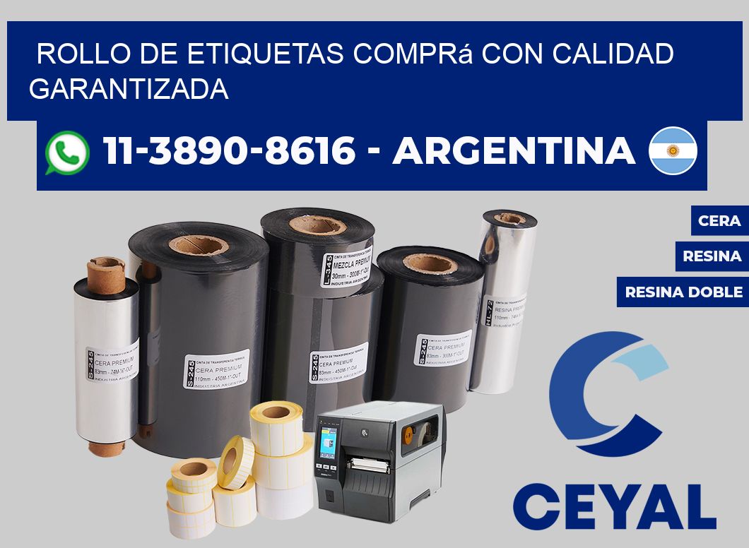 ROLLO DE ETIQUETAS Comprá con calidad garantizada
