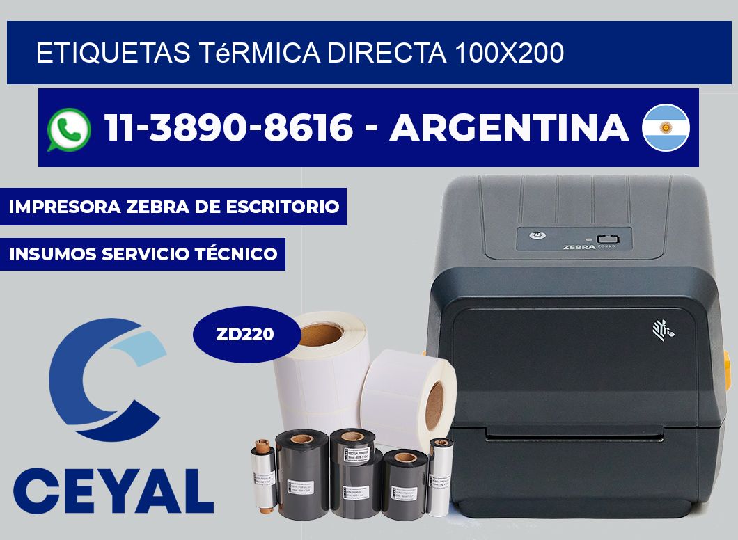 etiquetas térmica directa 100x200