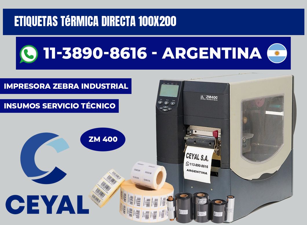 etiquetas térmica directa 100x200