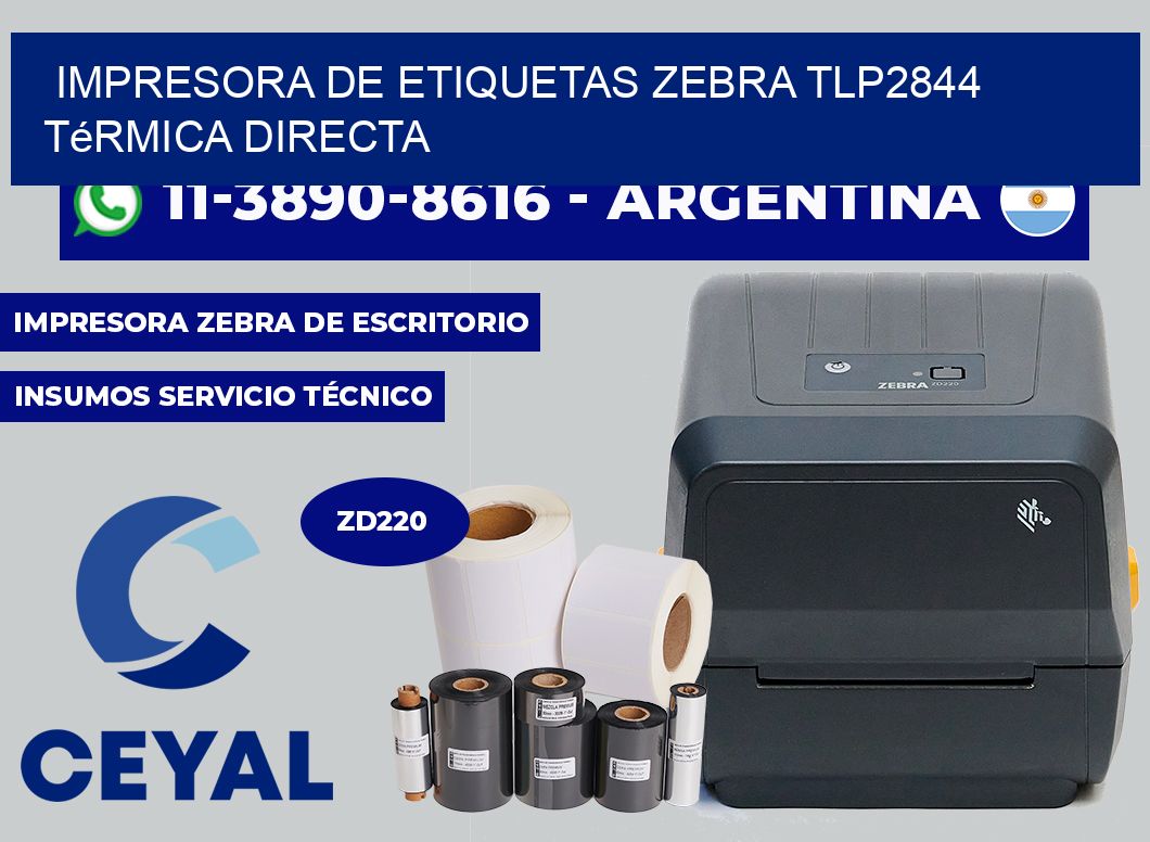 impresora de etiquetas zebra tlp2844 térmica directa