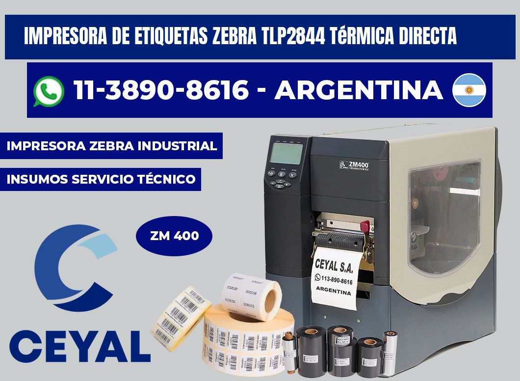 impresora de etiquetas zebra tlp2844 térmica directa