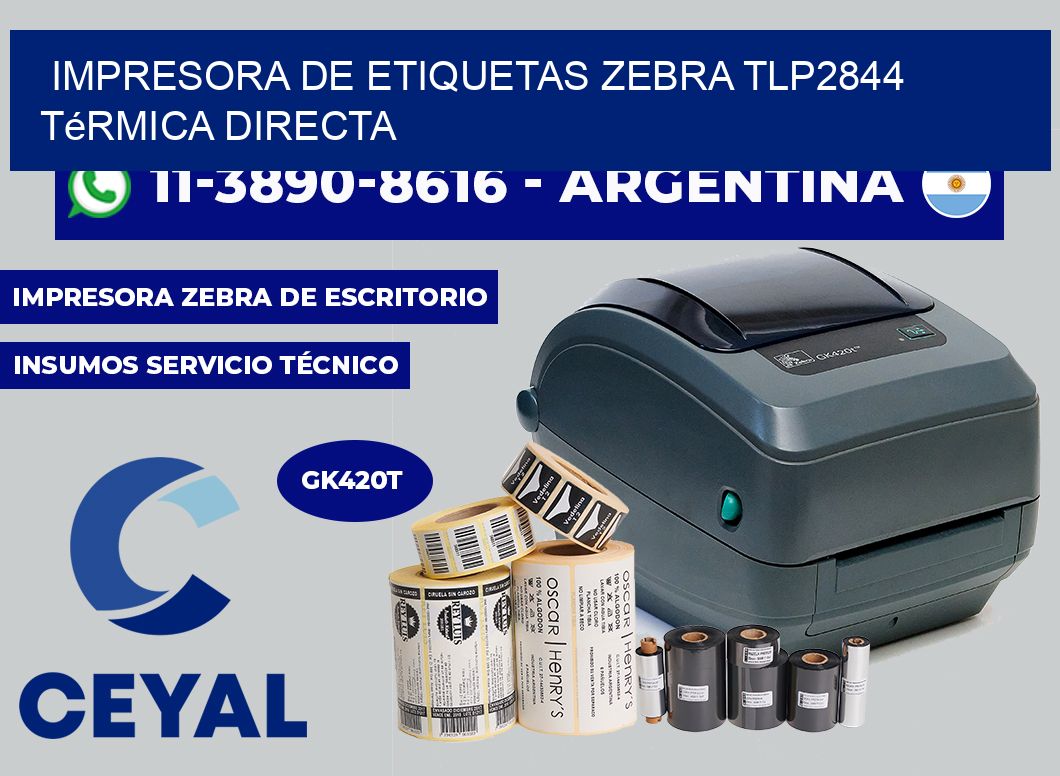 impresora de etiquetas zebra tlp2844 térmica directa