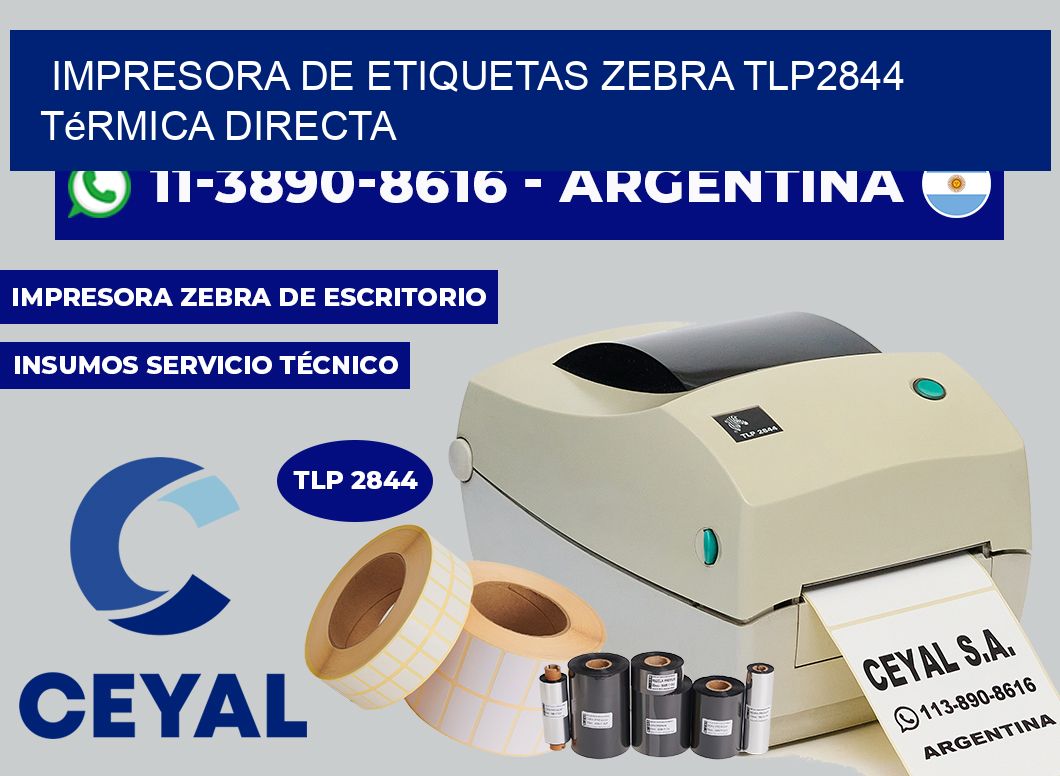 impresora de etiquetas zebra tlp2844 térmica directa