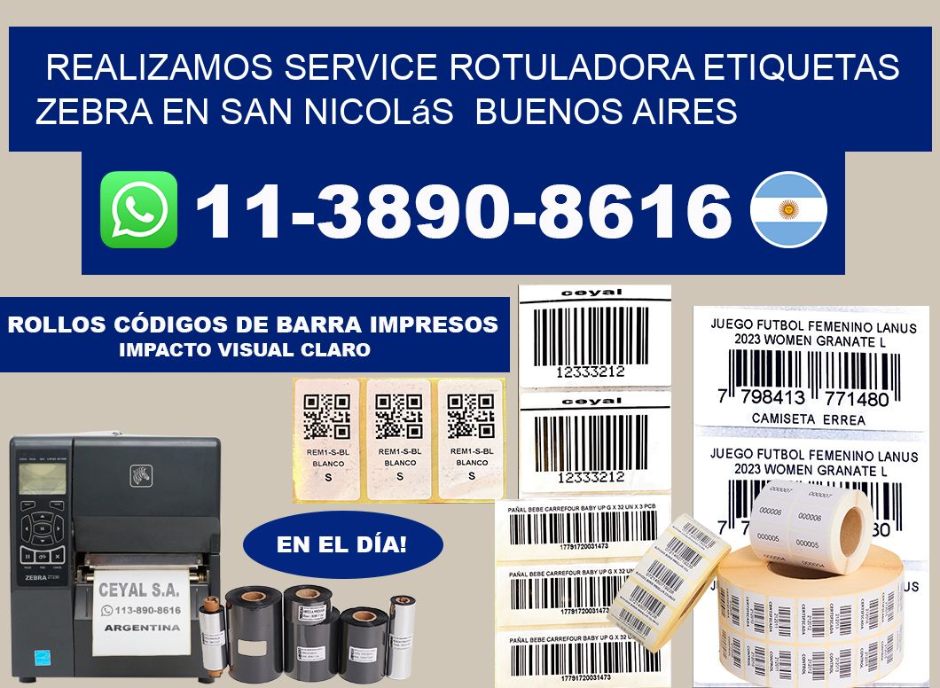 realizamos service rotuladora etiquetas Zebra en San Nicolás Buenos Aires
