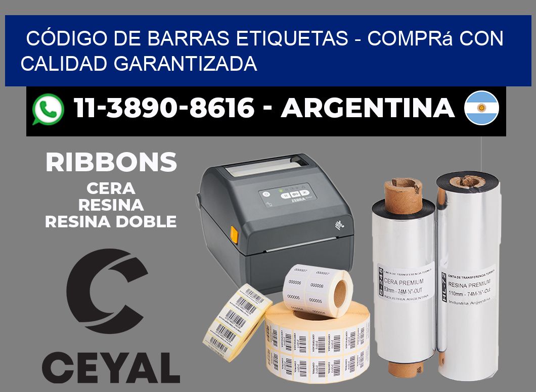 CÓDIGO DE BARRAS ETIQUETAS - Comprá con calidad garantizada