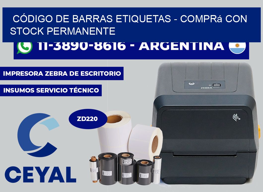 CÓDIGO DE BARRAS ETIQUETAS - Comprá con stock permanente