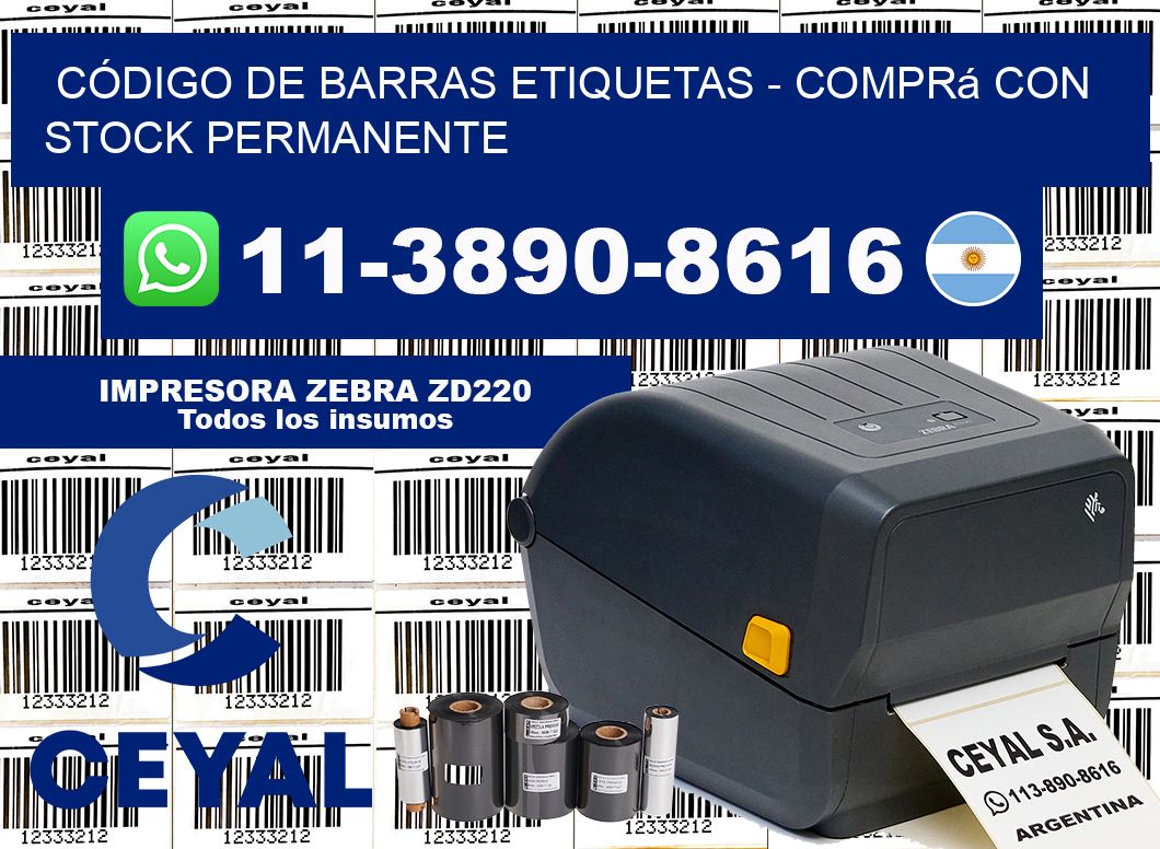CÓDIGO DE BARRAS ETIQUETAS - Comprá con stock permanente