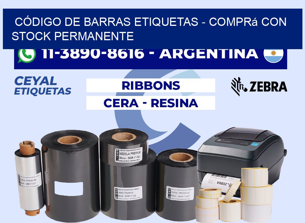 CÓDIGO DE BARRAS ETIQUETAS - Comprá con stock permanente