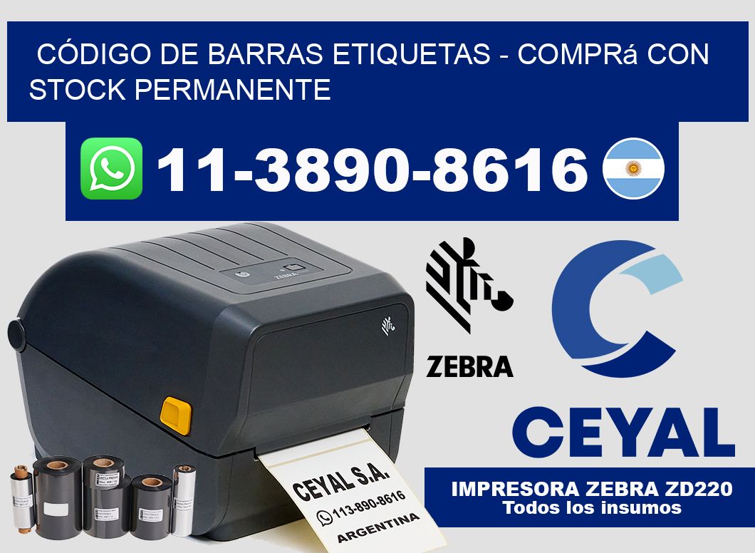 CÓDIGO DE BARRAS ETIQUETAS – Comprá con stock permanente