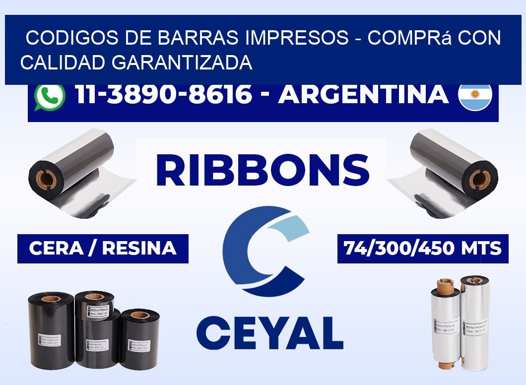 CODIGOS DE BARRAS IMPRESOS - Comprá con calidad garantizada