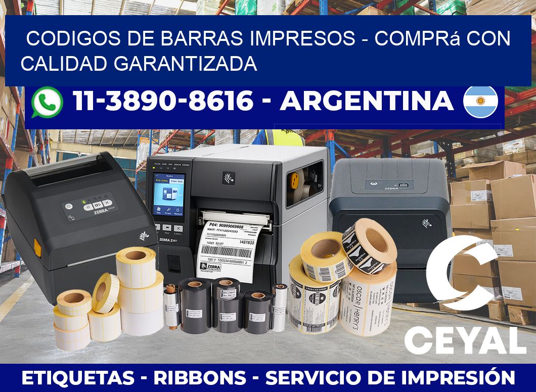 CODIGOS DE BARRAS IMPRESOS – Comprá con calidad garantizada