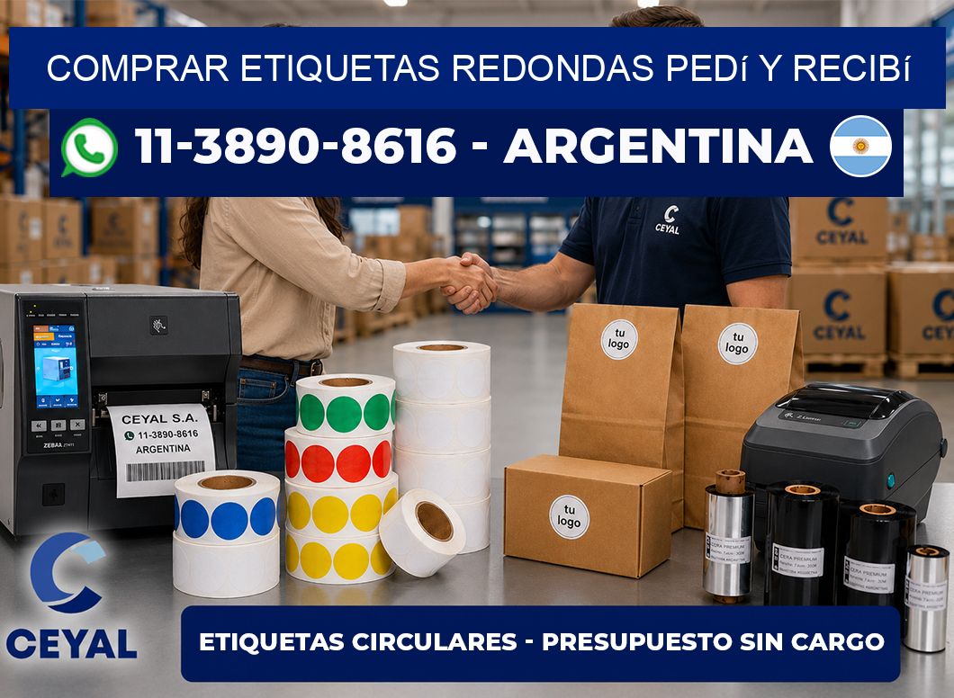 COMPRAR ETIQUETAS REDONDAS Pedí y recibí