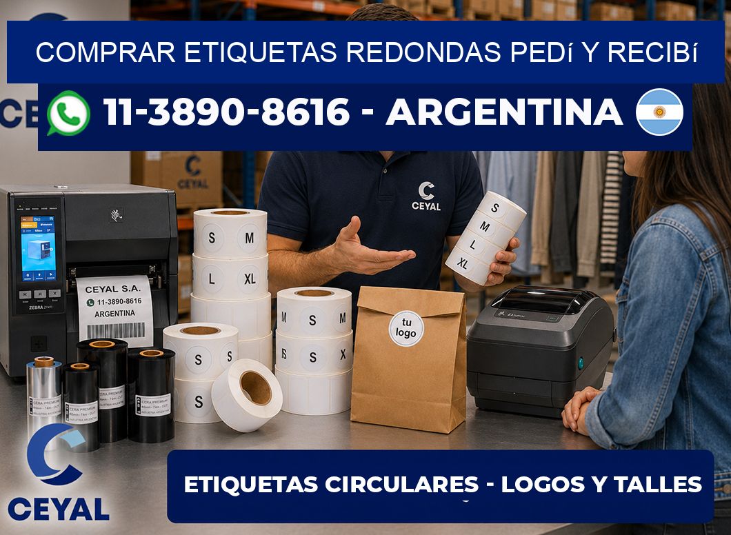 COMPRAR ETIQUETAS REDONDAS Pedí y recibí
