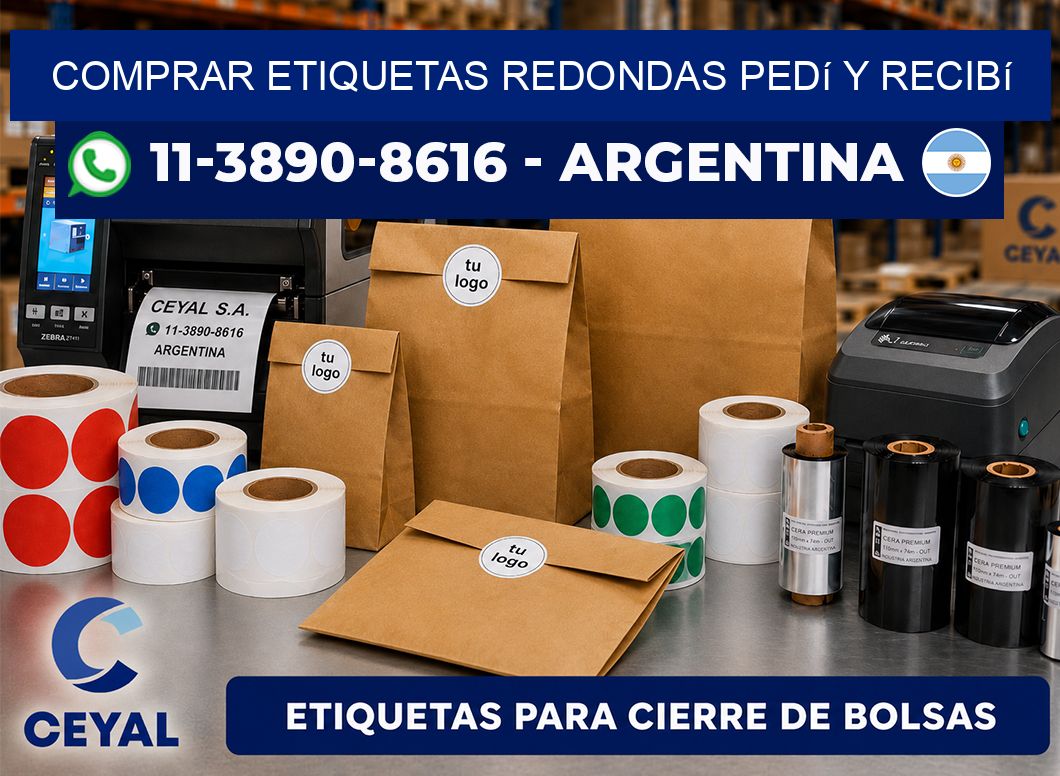 COMPRAR ETIQUETAS REDONDAS Pedí y recibí