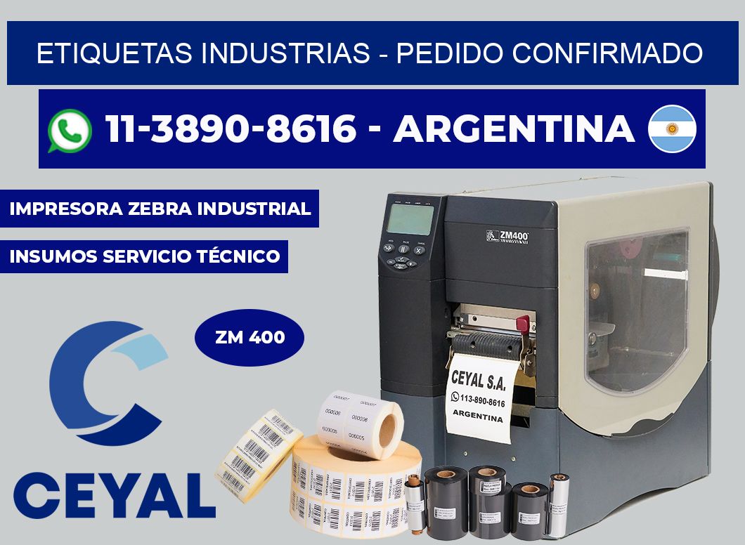 ETIQUETAS INDUSTRIAS - Pedido confirmado