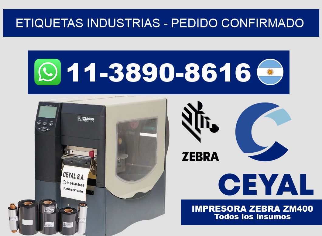 ETIQUETAS INDUSTRIAS - Pedido confirmado