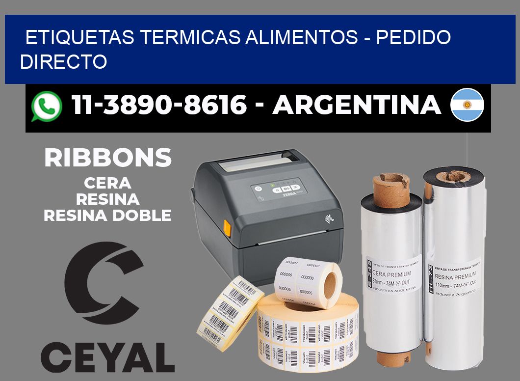 ETIQUETAS TERMICAS ALIMENTOS - Pedido directo