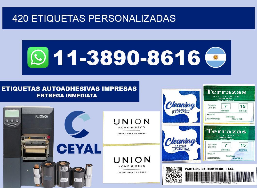 420 ETIQUETAS PERSONALIZADAS