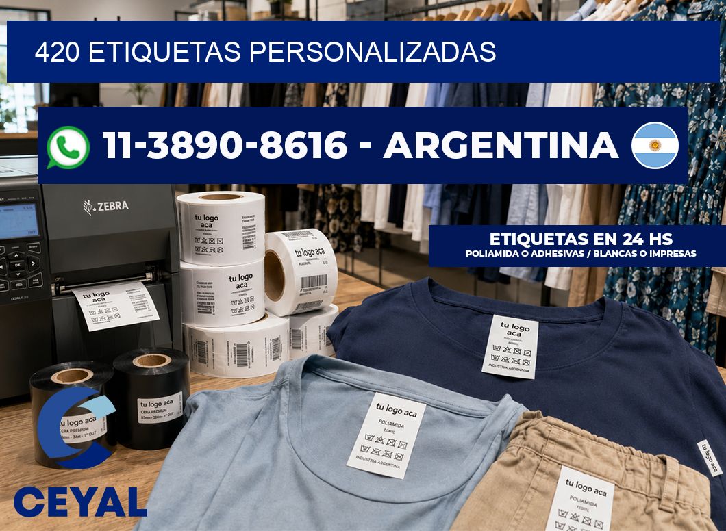 420 ETIQUETAS PERSONALIZADAS