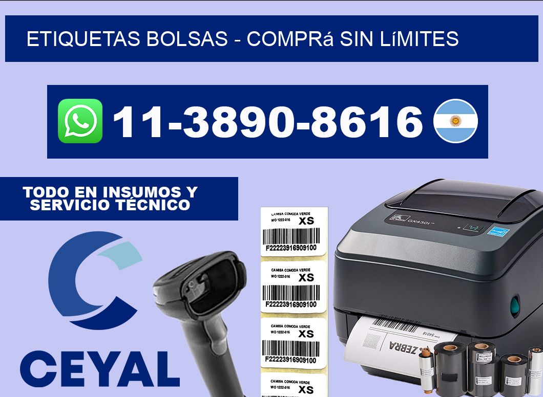 ETIQUETAS BOLSAS - Comprá sin límites