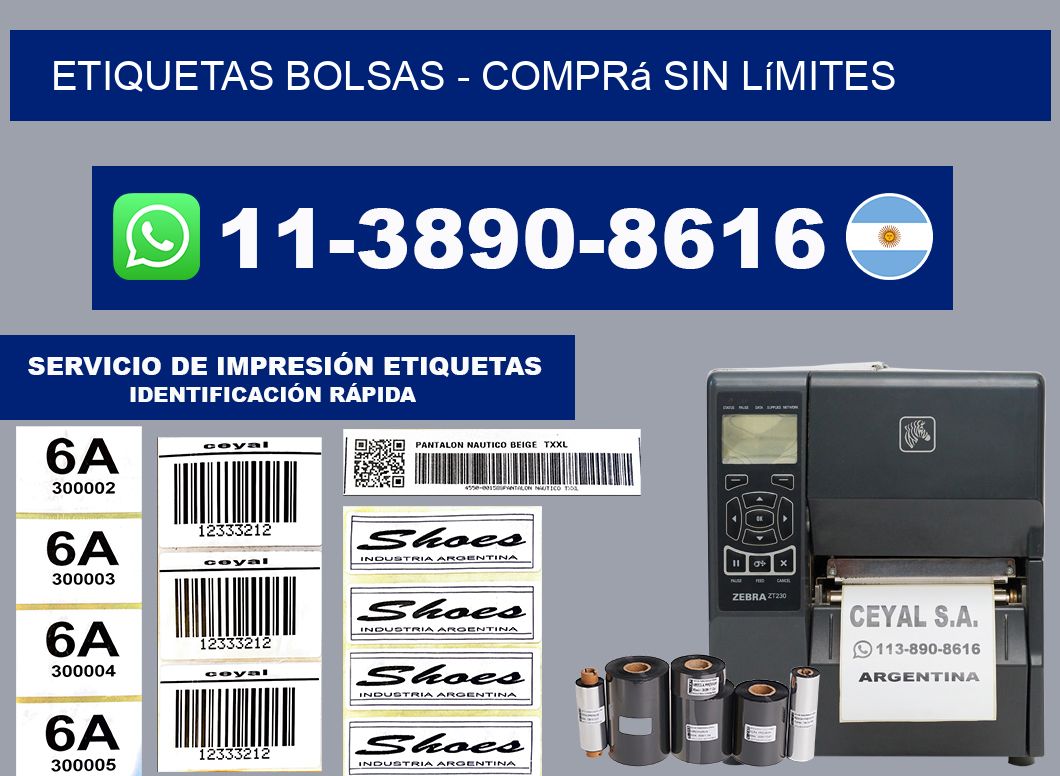 ETIQUETAS BOLSAS - Comprá sin límites