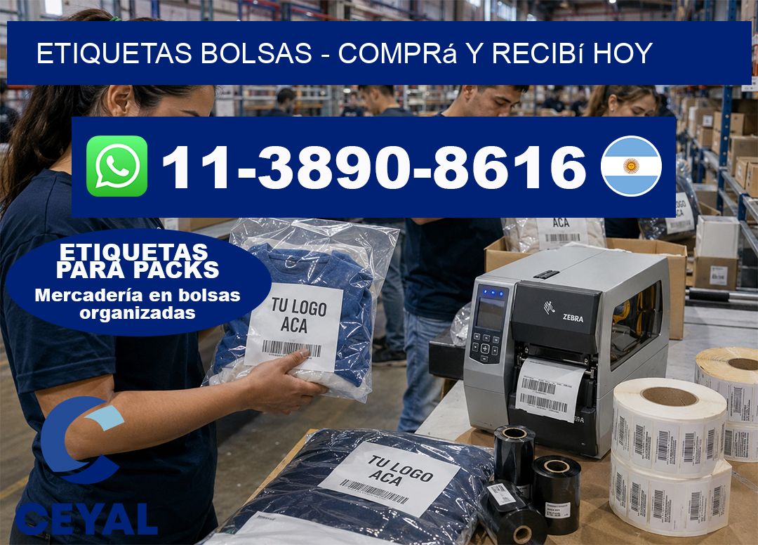 ETIQUETAS BOLSAS - Comprá y recibí hoy