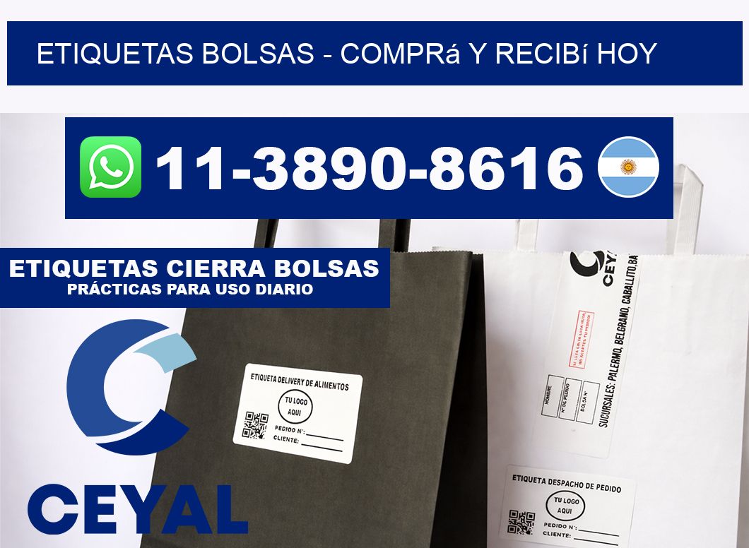 ETIQUETAS BOLSAS - Comprá y recibí hoy