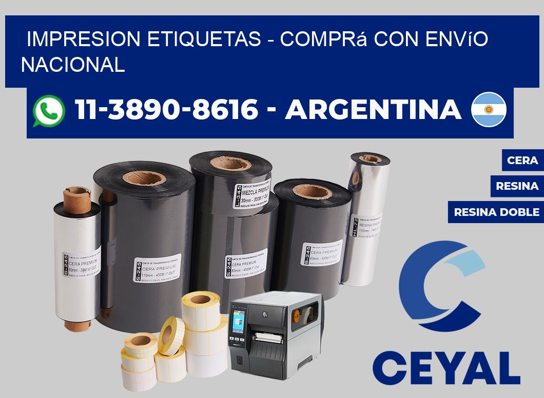IMPRESION ETIQUETAS - Comprá con envío nacional