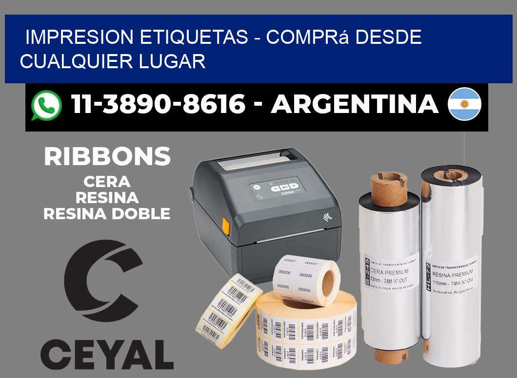 IMPRESION ETIQUETAS - Comprá desde cualquier lugar