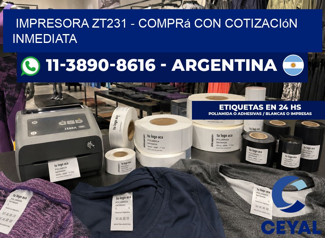 IMPRESORA ZT231 - Comprá con cotización inmediata