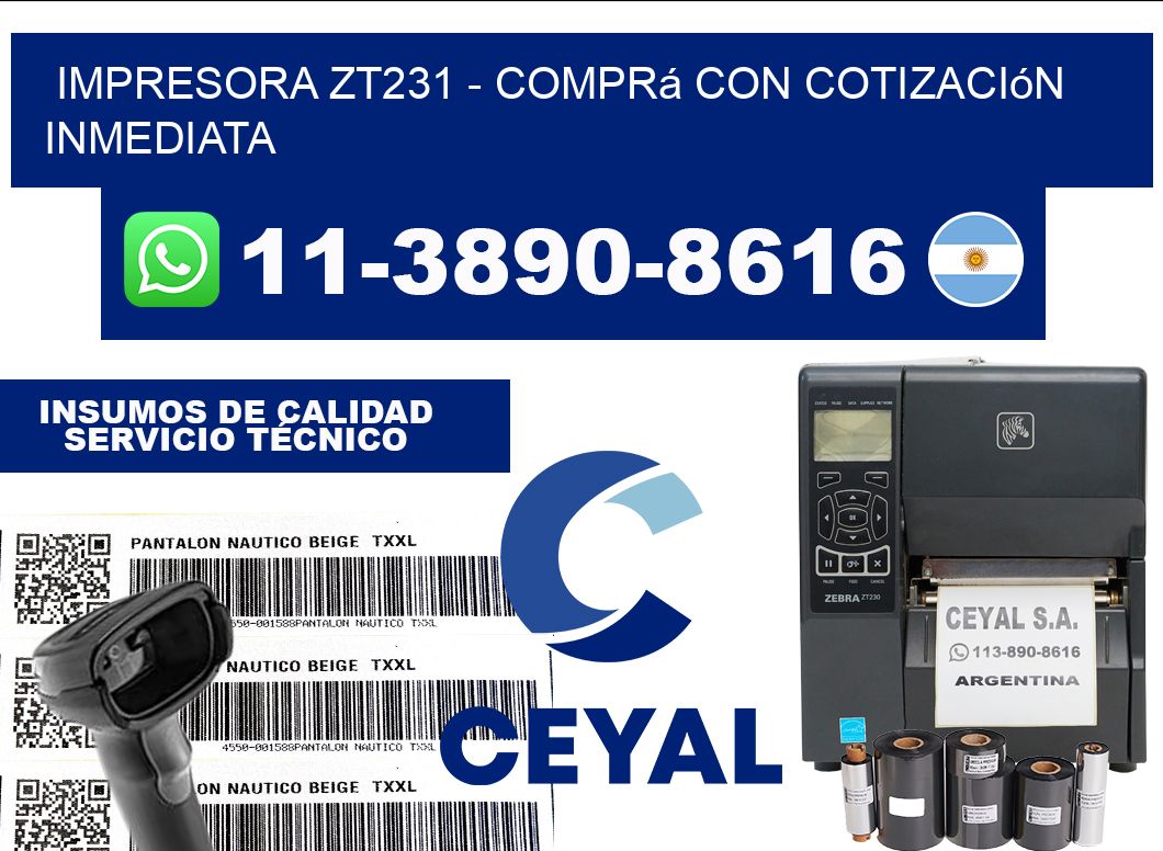 IMPRESORA ZT231 - Comprá con cotización inmediata