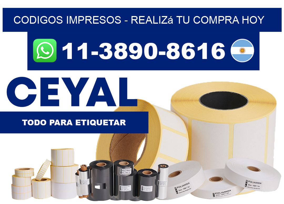 Codigos impresos - Realizá tu compra hoy