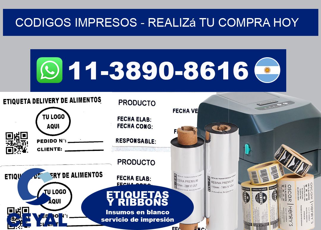 Codigos impresos - Realizá tu compra hoy