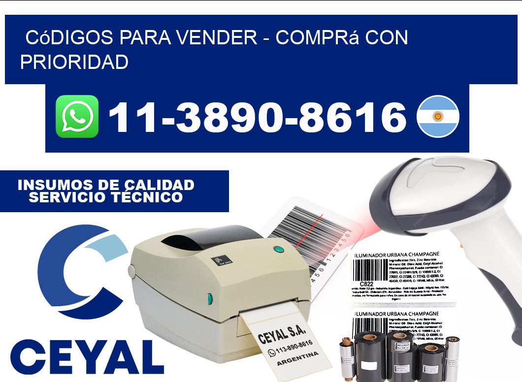 Códigos para vender - Comprá con prioridad