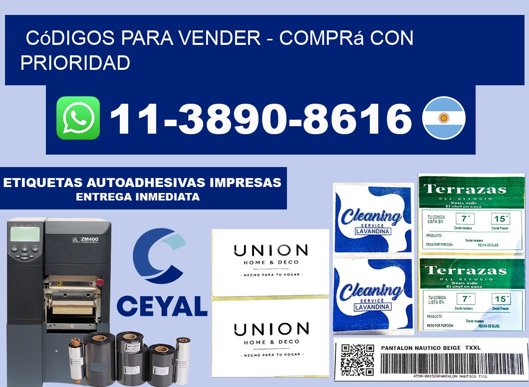 Códigos para vender - Comprá con prioridad