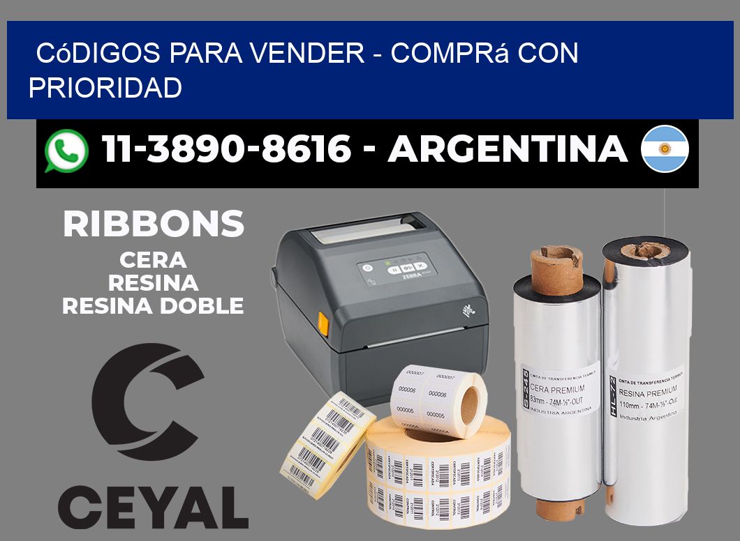 Códigos para vender - Comprá con prioridad