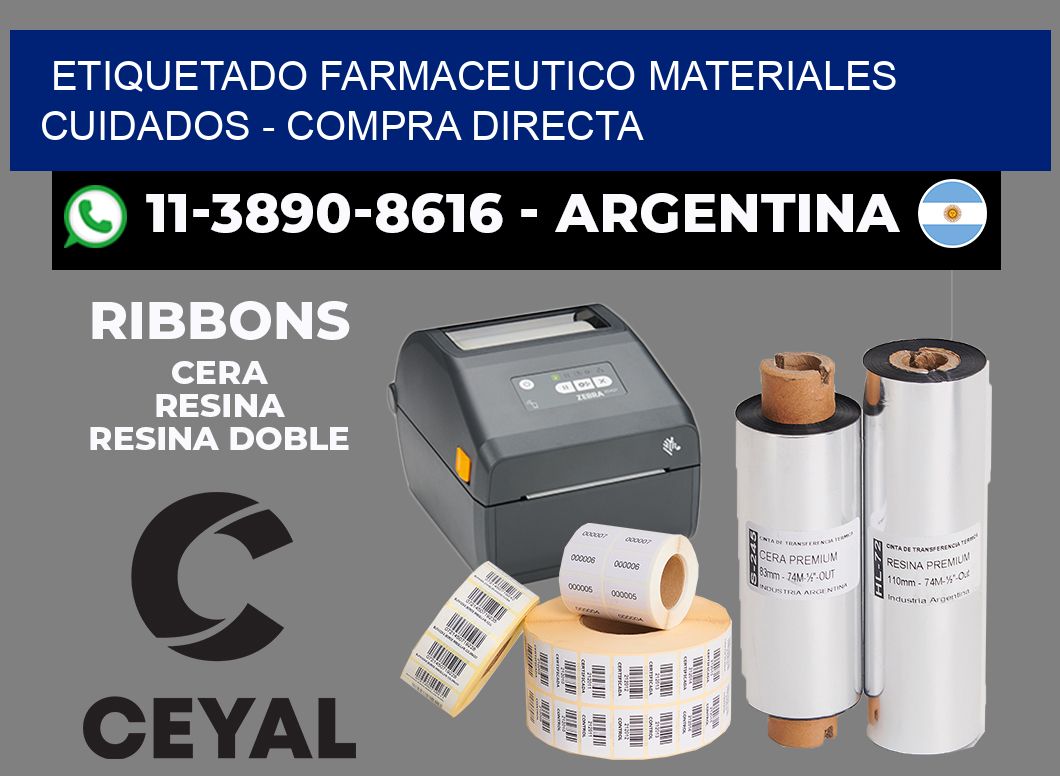 ETIQUETADO FARMACEUTICO MATERIALES CUIDADOS - Compra directa