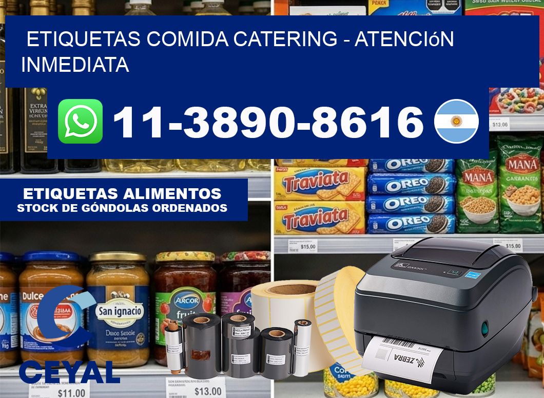 ETIQUETAS COMIDA CATERING - Atención inmediata