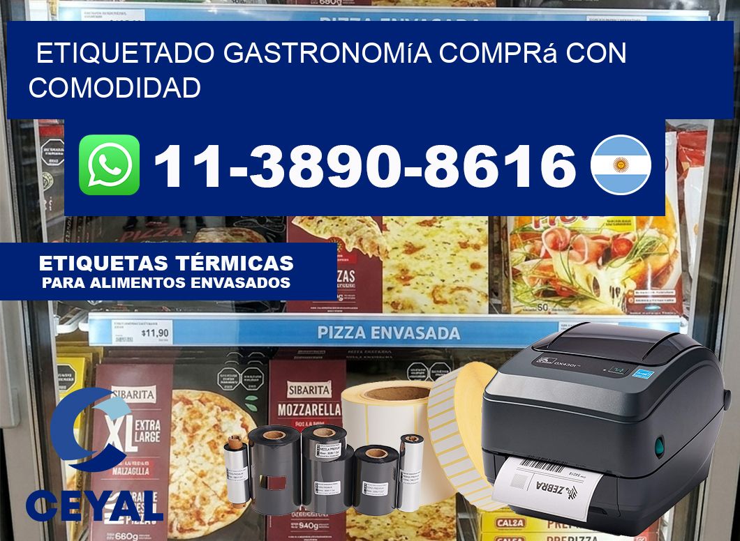 Etiquetado gastronomía Comprá con comodidad