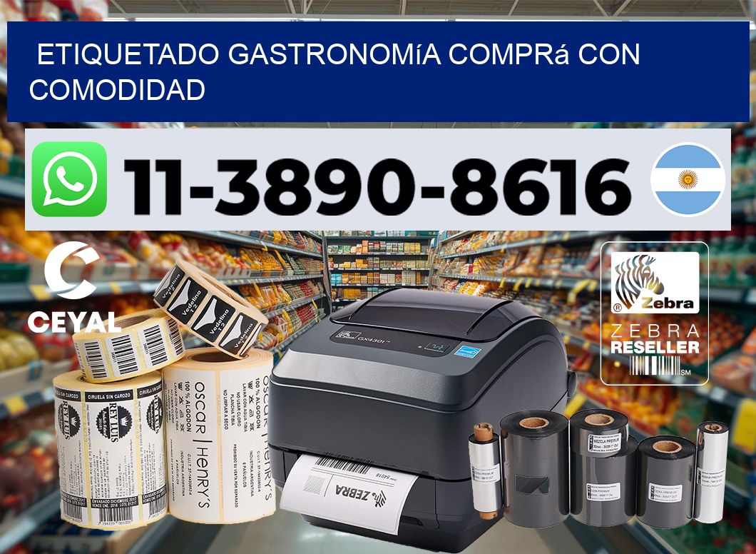 Etiquetado gastronomía Comprá con comodidad