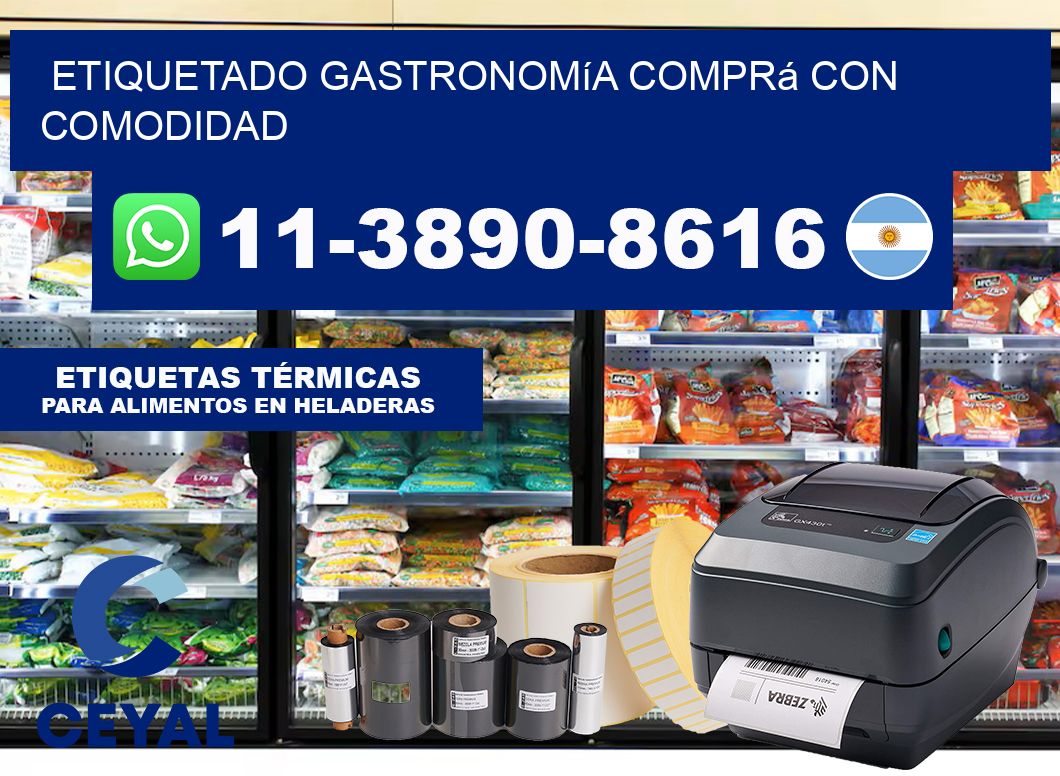 Etiquetado gastronomía Comprá con comodidad