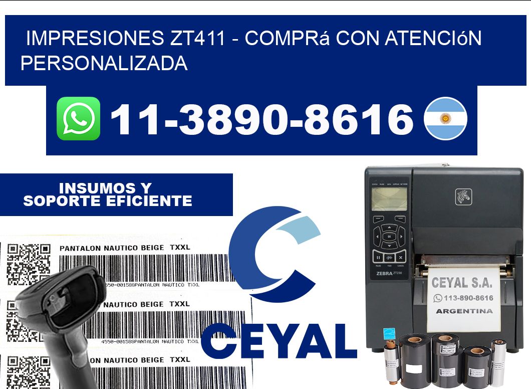 Impresiones ZT411 - Comprá con atención personalizada